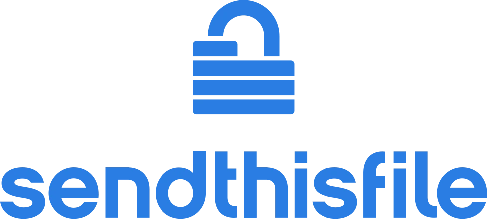 One-color vertical SendThisFile brand signature.