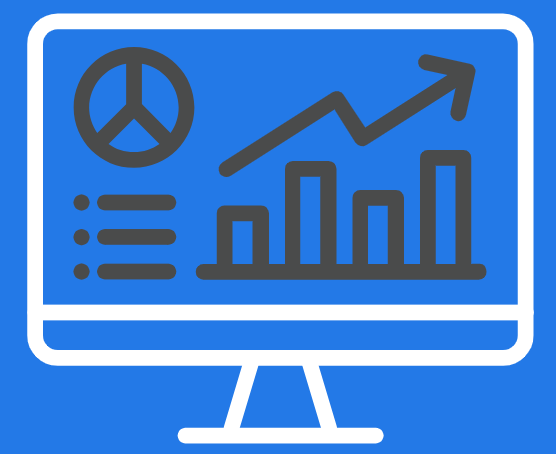 A computer screen with a peace sign and graph.