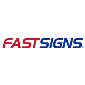 The red and blue fast signs logo on a transparent background.